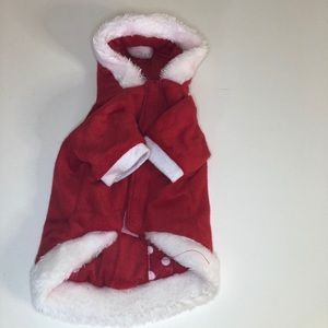 Santa Christmas Coat Hooded White Fur Trim…